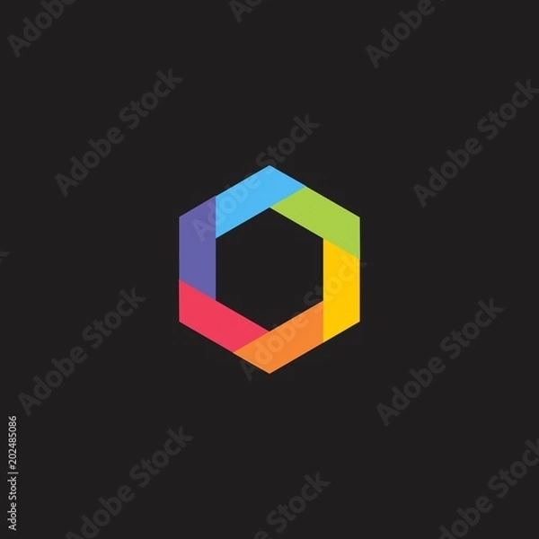 Fototapeta hexagon, hexagonal logo design for geometric, illustration and corporate