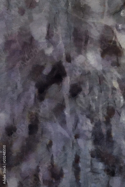 Fototapeta Detailed close-up gray grunge abstract background. Dry brush strokes hand drawn oil painting on canvas texture. Creative pattern for graphic work, web design or wallpaper. 
