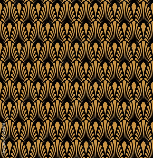 Fototapeta Seamless Geometric Art Deco Pattern. Abstract vector floral background.