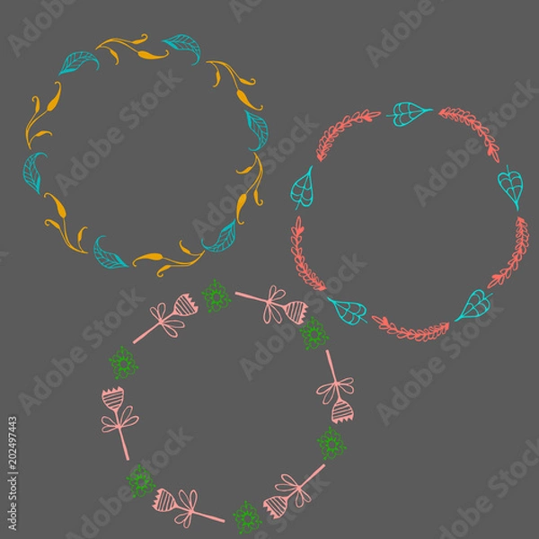 Obraz Retro frames and headers. Vintage, decoration, decor element, wedding. Vector illustration