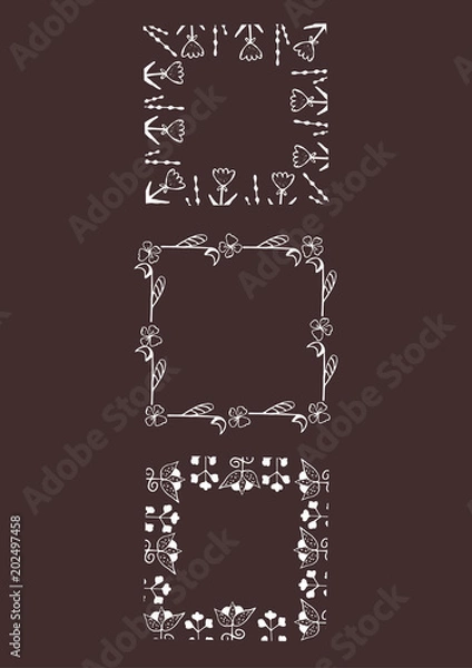 Obraz Retro frames and headers. Vintage, decoration, decor element, wedding. Vector illustration