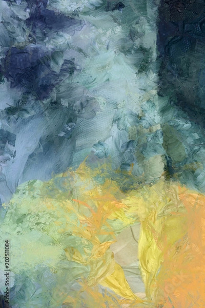 Fototapeta Impression abstract texture art. Artistic bright bacground. Stock. Oil painting artwork. Modern style graphic wallpaper. Strokes of paint. Colorful pattern for design work.