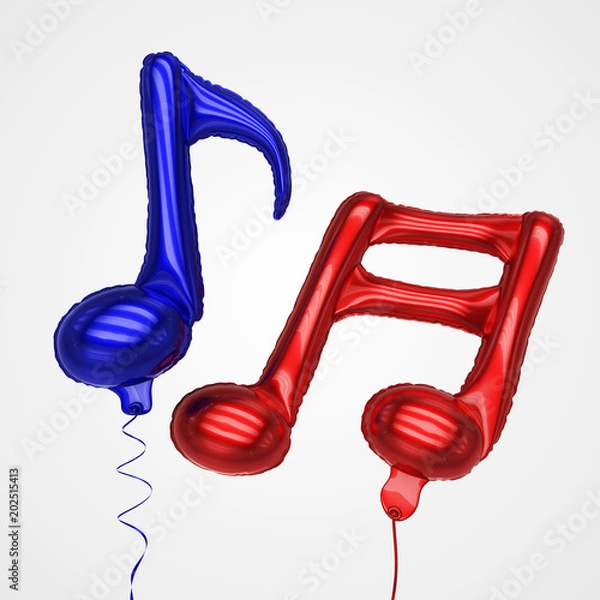 Fototapeta Colorful inflatable balloon isolated on white background. 3d rendering