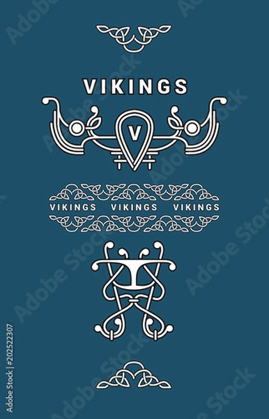 Obraz wektor wzór wikingów