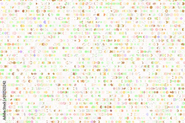 Fototapeta Color abstract oval & mixed pattern generative art background. Repeat, surface, drawing & web.