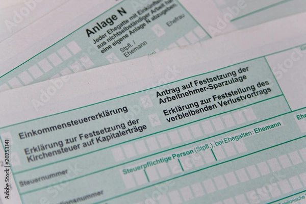 Obraz Steuerformular, Steuererklärung