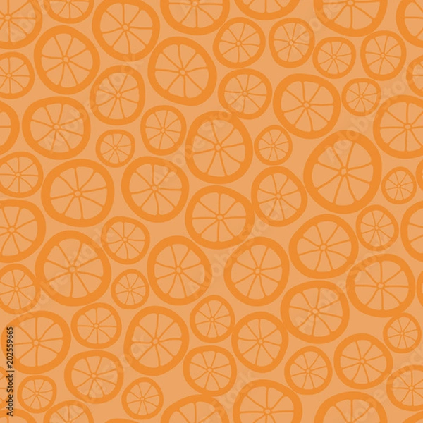 Fototapeta Vector Orange Slice Seamless Pattern