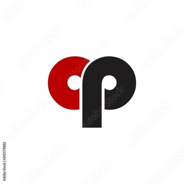 Obraz letter cp logo vector