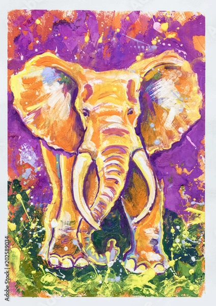 Obraz Violet elephant gouache