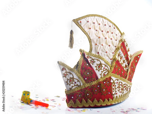 Obraz german jesters hat and party blower