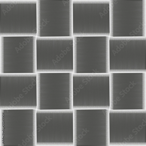 Obraz Seamless checkered pattern with grunge striped intersecting square elements.