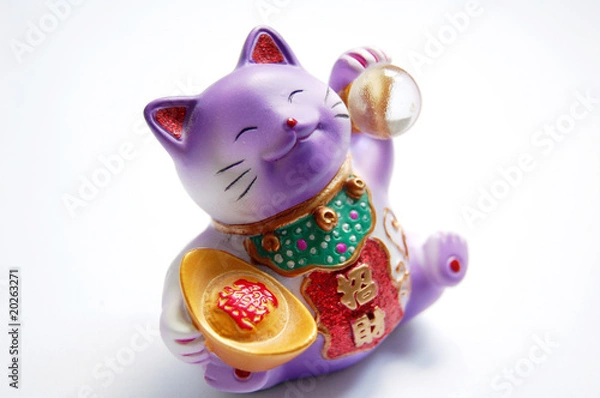 Obraz a lucky cat with white background