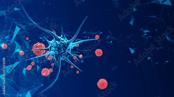 Obraz 3d render komórki biologicznej