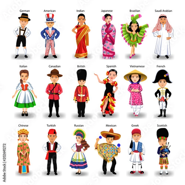 Obraz Diverse ethnic group of kids of different nationalities and countries isolated on a white background