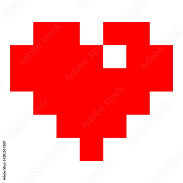 Fototapeta Red heart in pixel art style