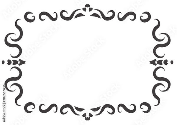 Fototapeta black lines frame mirror disign