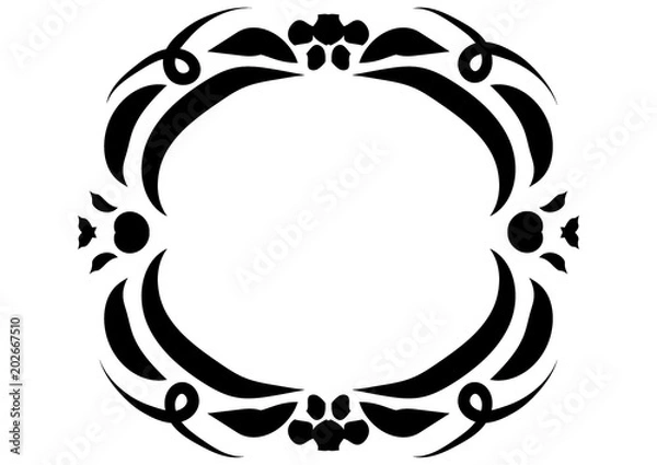 Fototapeta frame plate line simple leaf