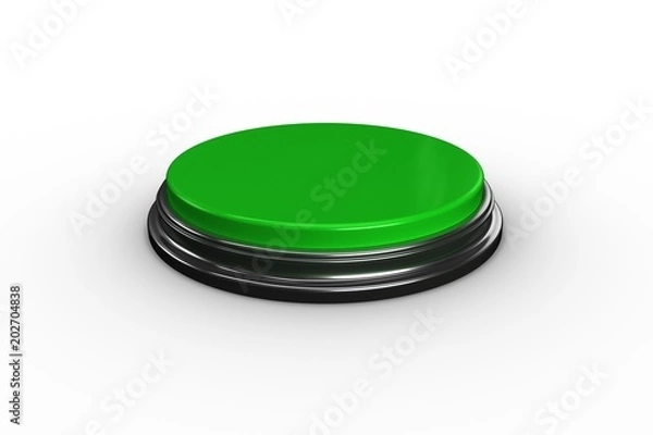 Fototapeta Digitally generated green push button