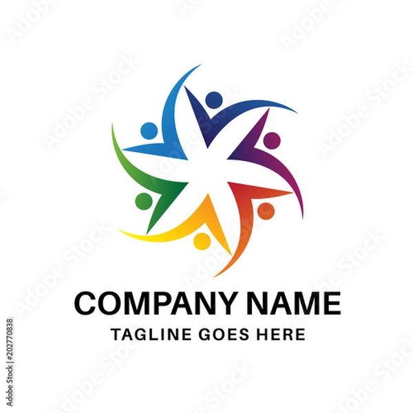 Obraz community, icon, social network logo template