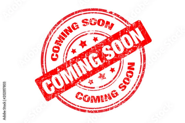 Fototapeta Digitally created "Coming Soon" rubber stamp