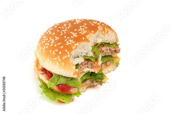 Obraz burger isolated on white background