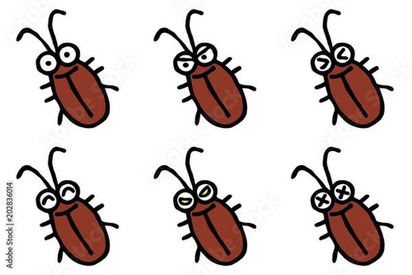 Obraz Zestaw deformacji karalucha