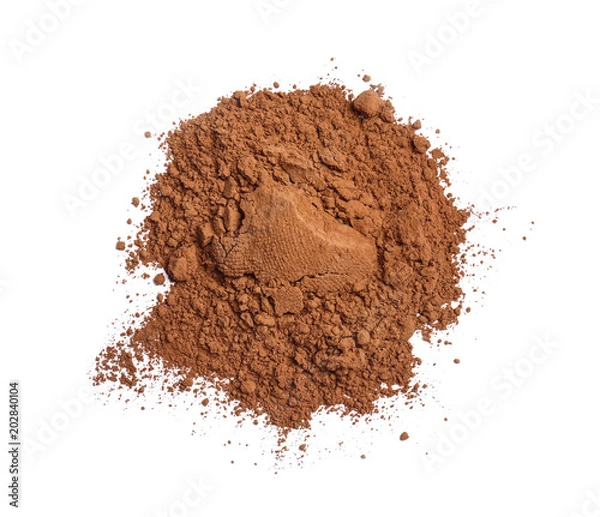 Obraz Cocoa powder on white background