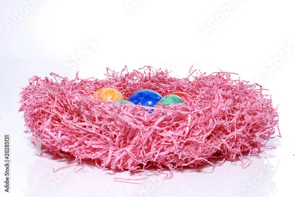 Obraz Osternest aus rosa Ostergras