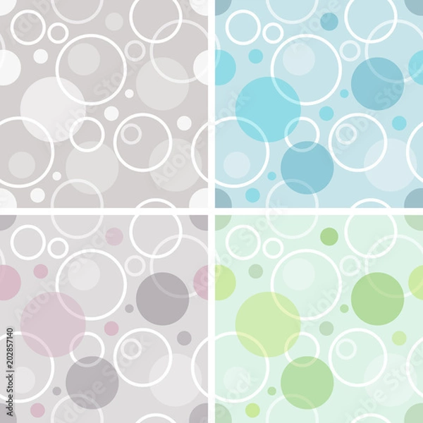 Fototapeta 4 simple seamless background with circles.