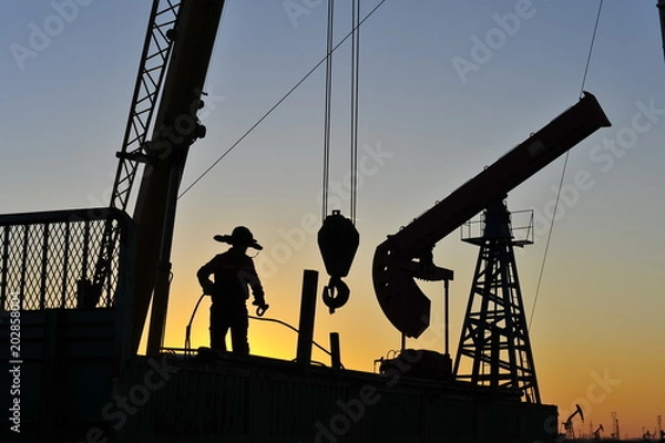Obraz field oil workers at work