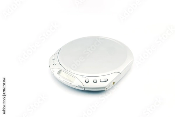 Fototapeta Old-fashioned CD player on white background