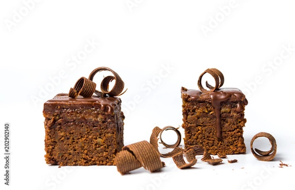 Obraz Chocolate cake isolated 