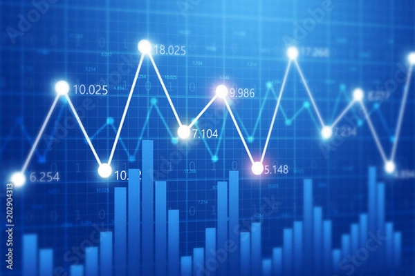 Obraz Stock market chart. Digital illustration