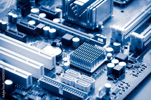 Obraz Close up electronic circuit  main board computer 