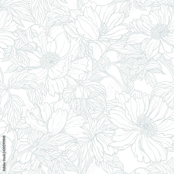 Fototapeta Spring garden flowers pattern