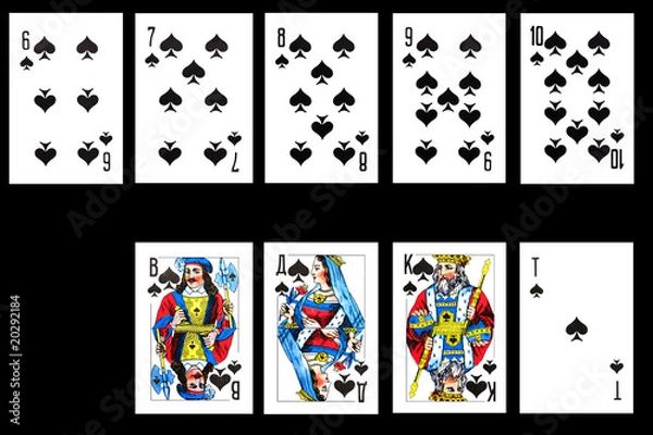 Fototapeta Set of playing card on black
