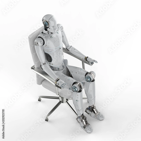 Fototapeta robot sit on chair