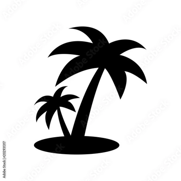 Fototapeta Palm tree icon. Simple illustration of palm tree vector icon for web
