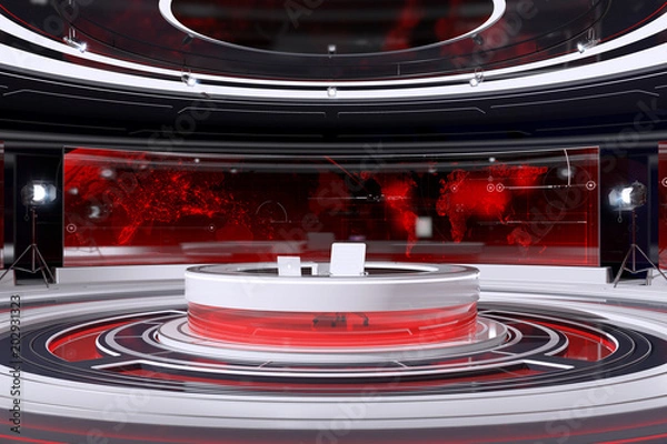 Fototapeta Wnętrze studia telewizyjnego. Ilustracja 3D.