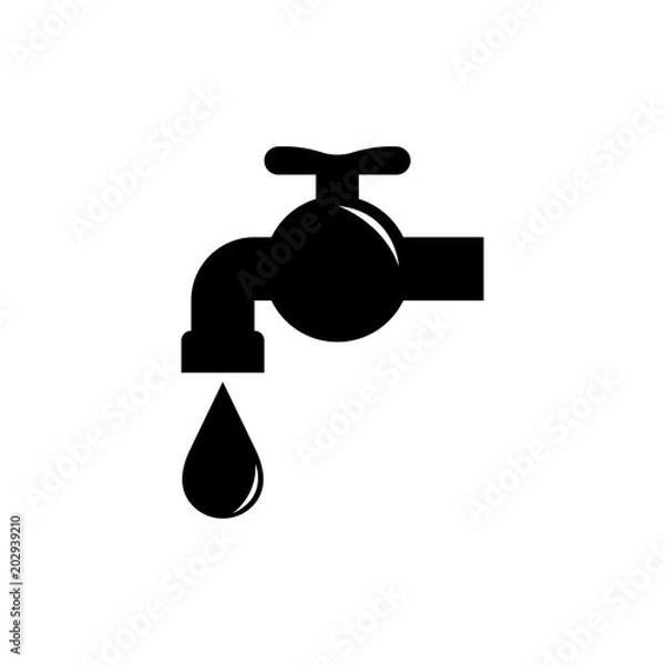 Fototapeta Kitchen faucet icon