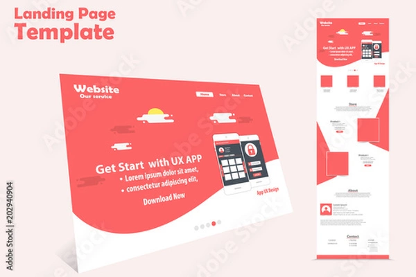 Obraz website landing page vector template design