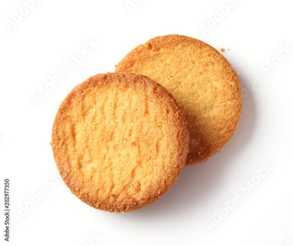 Obraz butter cookies on white background