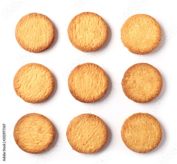Obraz butter cookies on white background