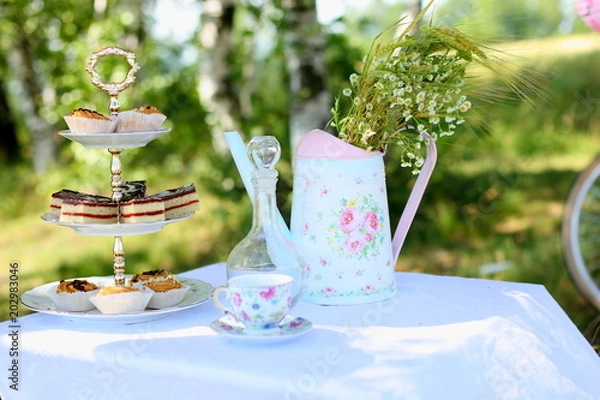 Fototapeta decorations for a photo shoot in the style of shabby