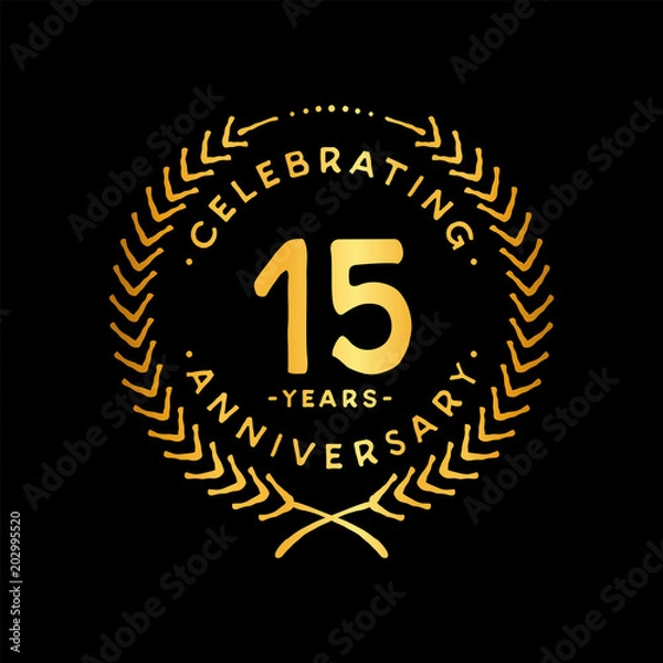 Fototapeta 15 years design template. 15th vector and illustration.
