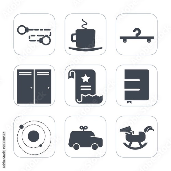 Fototapeta Premium fill icons set on white background . Such as chain, espresso, space, link, play, fashion, office, sign, drink, business, page, childhood, galaxy, document, home, hot, door, car, beverage, cup