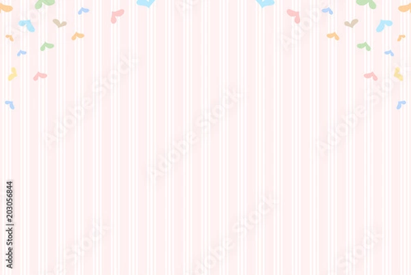 Fototapeta ハート　ストライプ背景