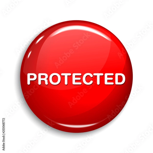 Obraz Protected Round Vector Web Element Circular Button Icon Design