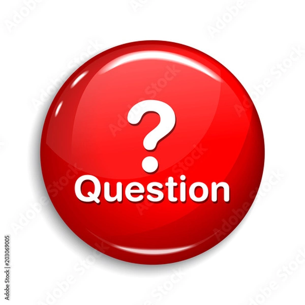Obraz Qustion Round Vector Web Element Circular Button Icon Design