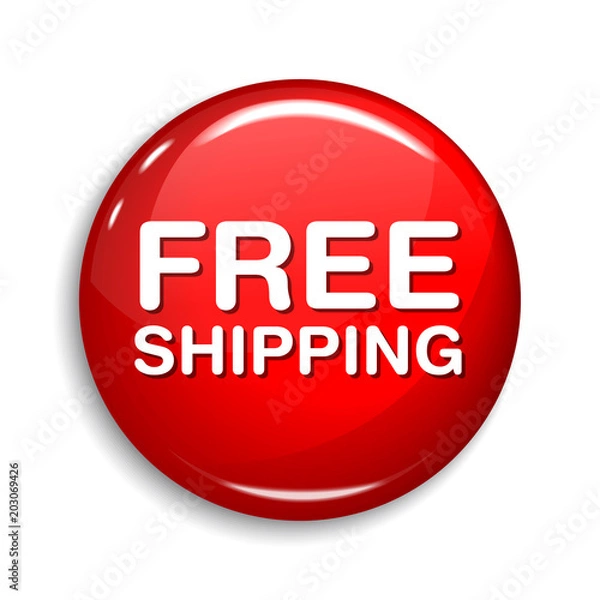 Fototapeta Free Shipping Round Vector Web Element Circular Button Icon Design